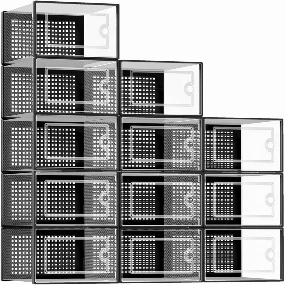 12-Pack Transparent  Stackable Shoe Storage
