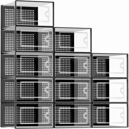 12-Pack Transparent  Stackable Shoe Storage