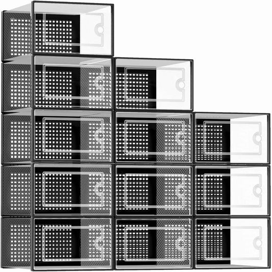 12-Pack Transparent  Stackable Shoe Storage