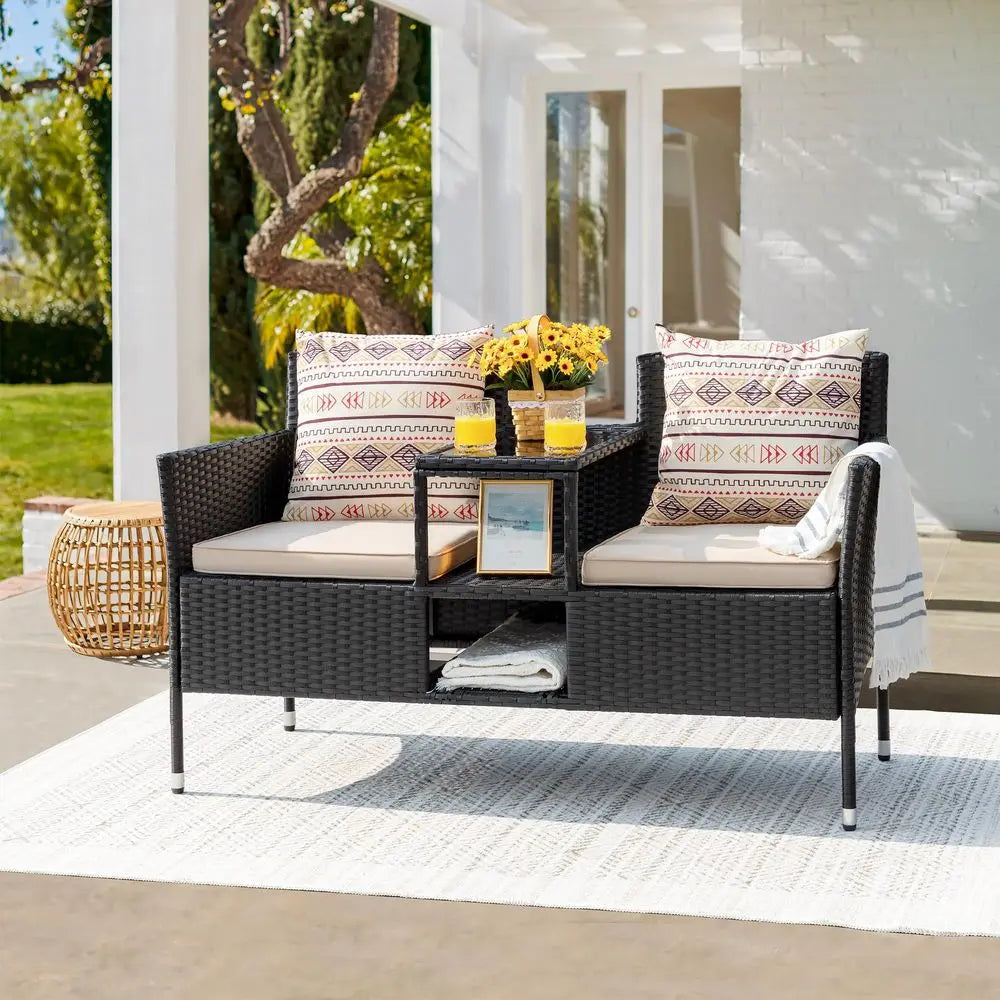Patio Loveseat Modern Rattan