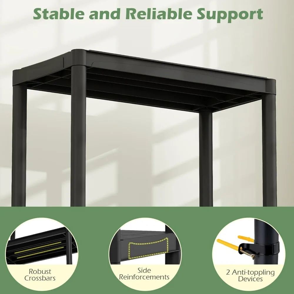 3/4/5-Tier Heavy-Duty Plastic Storage Shelves