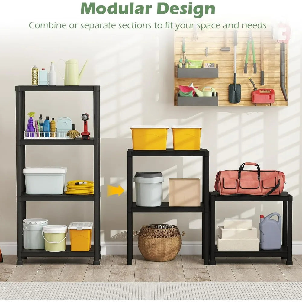 3/4/5-Tier Heavy-Duty Plastic Storage Shelves