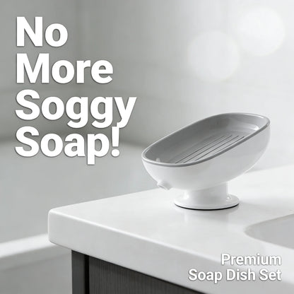 Suction Cup Soap Dish Self-Draining